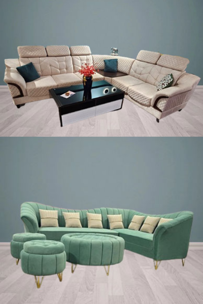 7 Seater L-Shape Sofa Set by Batra Steel Furniture